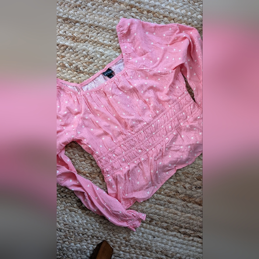 Pink Polka Dot Blouse